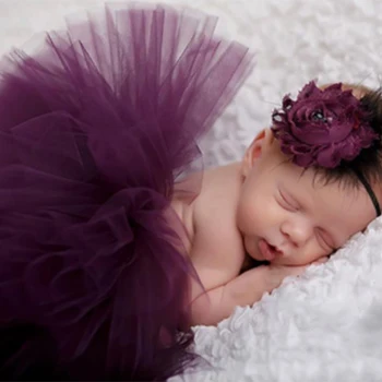 Реквизит для фотосъемки новорожденных, Милый костюм принцессы для новорожденных, Наряд с цветочной повязкой на голове, Аксессуары, Платье-пачка для маленьких девочек