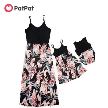 PatPat Новые летние сшитые платья без рукавов с принтом, подходящие наряды, Платья для мамы и меня, Одежда